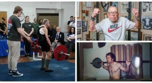 86-year-old Briton broke the world record for powerlifting in his category (8 photos + 1 video)