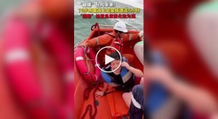A boy who was carried away into the open sea by a typhoon was rescued in China