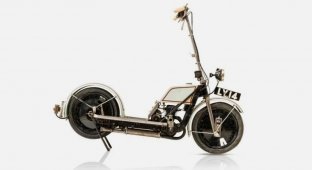 Part of the history of two-wheelers: a century-old Kingsbury motorized scooter (9 photos)