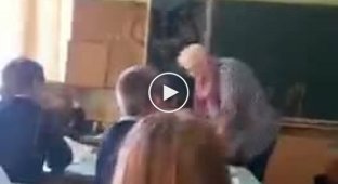 In one of the Russian schools, a teacher hit a student who swore at her.