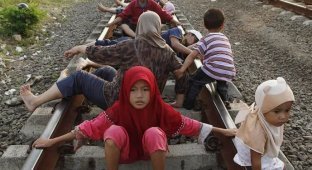 If you're sick, lie down on the rails in Jakarta (6 photos)