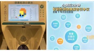 High-tech urinals appeared in the shopping center in China (4 photos)