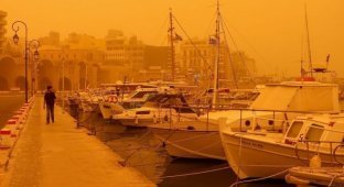Африканская пыль на острове Крит (8 фото + видео)