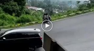 Three girls on a moped are bad luck