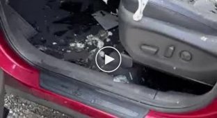 A good thermos: a girl showed the consequences of a fire in a car