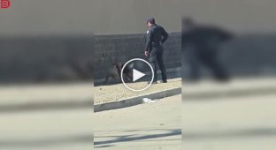 A policeman met a girl in an inadequate state on the side of the road