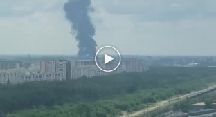 Oil depot on fire in Voronezh