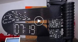 A clock that tells the time in balls