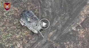 The newest Russian T-90M Proryv tank explodes after a kamikaze drone attack