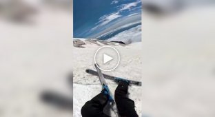 A Skier Almost Fell into a Glacial Crevasse