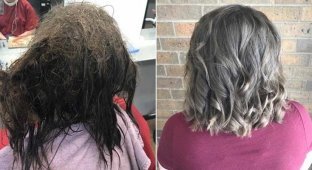 Парикмахеры 13 часов распутывали волосы девушки c депрессией (6 фото)