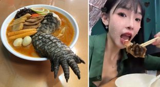 У соцмережах завірусився брутальний тайванський суп «рамен "Годзілла"» (2 фото + 2 відео)