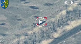 Знищення дроном-камікадзе російської БМП із мангалом на Авдіївському напрямку