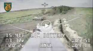 Ukrainian FPV kamikaze drone strikes an abandoned Russian BMP and a pickup truck with a machine gun