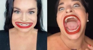 Саманты Рамсделл - девушка с невероятно большим ртом стала звездой соцсетей (10 фото + 5 видео)