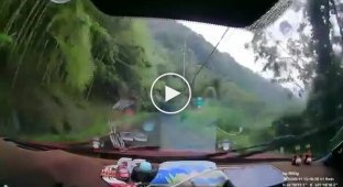 Residents of Taiwan caught in rockfall