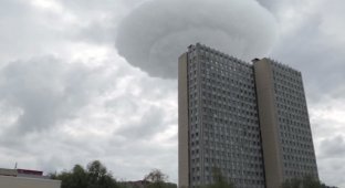В небе над Москвой заметили странное облако, похожее на замаскированный НЛО (2 фото + 1 видео)