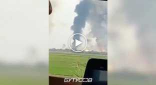 Видео взрывов склада во временно оккупированном Крыму в районе с. Майское вблизи Джанкоя