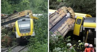 В Германии с рельсов сошёл поезд. Есть погибшие и пострадавшие (3 фото + 2 видео)