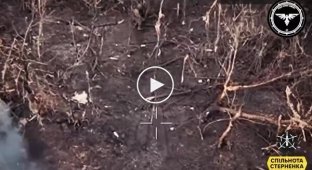 Arrival of a Ukrainian kamikaze drone targeting a Russian fighter in the Avdeevka area