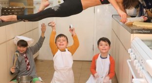 Дженнифер Гельман — мультизадачная мама, тренирующаяся даже на кухне (17 фото)