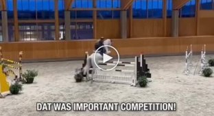Funny episode at an equestrian competition