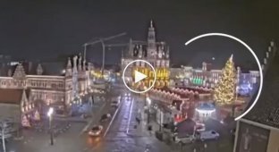 At a New Year's fair in Belgium, a 20-meter tree collapsed on people