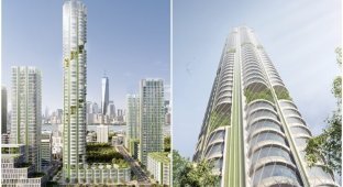 Архитекторы представили небоскрёб, который поглощает CO2 (5 фото)