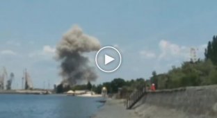 A powerful explosion near the Russian-occupied port of Berdyansk, Zaporozhye region