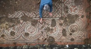 В Британии впервые обнаружена мозаика V века (5 фото + 1 видео)