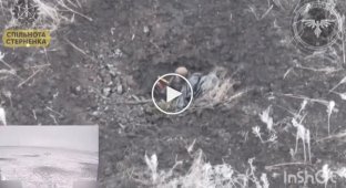 The occupier put two grenades to his head and is waiting for the Ukrainian drone to strike