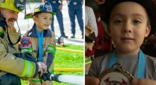 В Лос-Анджелесе сделали почетным спасателем четырехлетнего мальчика (6 фото)