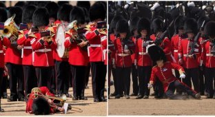 На репетиції військового параду троє британських гвардійців втратили свідомість (4 фото + 1 відео)