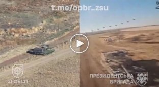 Drone destruction of three Russian infantrymen in the Pokrovsky direction