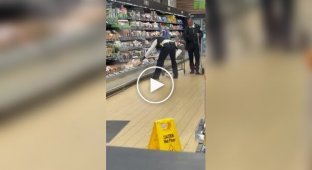 A coyote hid in the grocery department of a store