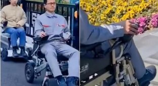 Жителі Китаю почали використовувати електричні інвалідні візки замість самокатів (2 фото + 1 відео)