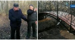 "Деньги отмывают? Ну, понятно": в Иванове высмеяли новый пешеходный мост через ручеек в лесу (4 фото + 1 видео)
