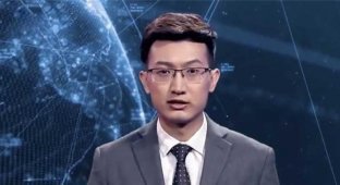 Без гонорара и отпуска: в Китае продемонстрировали робота-ведущего новостной программы (3 фото + 1 видео)