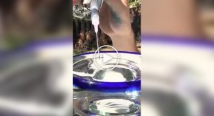 A drop in slow motion