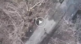 A Ukrainian soldier leaves a trench, fires control shots at three Russian Army attack aircraft and seizes their weapons