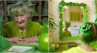 83-річна американка обожнює зелений колір і все, що з ним пов'язано (12 фото + 2 відео)