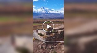 Khor Virap Monastery against the backdrop of the majestic Mount Ararat