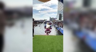 Red Bull organized a costumed bike obstacle course race