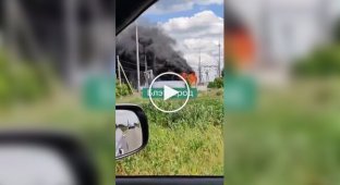 In the Belgorod region, an electrical substation caught fire after a UAV attack