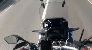 Fine for idiotic overtaking on a motorcycle