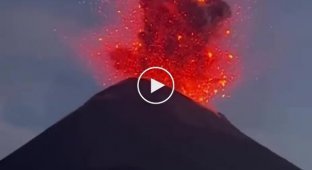 Tourists get too close to an erupting volcano