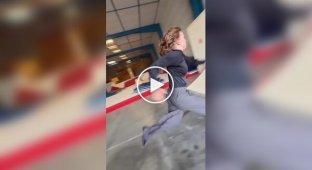 Stuntwoman in training