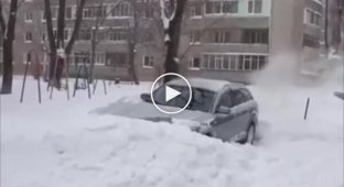 When you're too lazy to shovel and you have an Audi