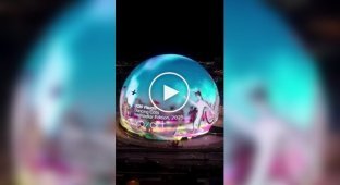 Безумное шоу с котами на куполе сферы в Лас-Вегасе