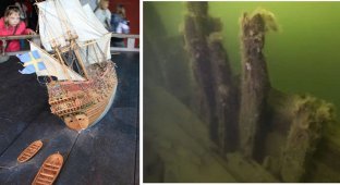 Swedish archaeologists have found the remains of a warship that sank in the XVII century (4 photos)